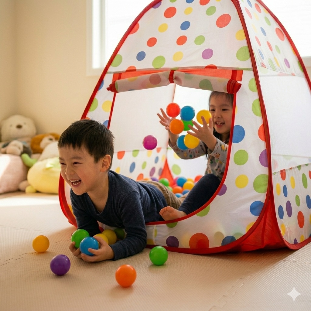Baby Tent Play House with 50 Ball Multi Colour